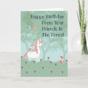 Birthday Card for Female Child Forest Friends