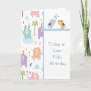 Birthday Card for Five Year Old Child
