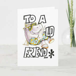 Birthday card for friend, humorous, cool hippo