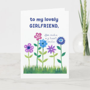 Birthday Card for Girlfriend - Flower Power