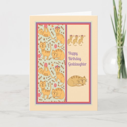 Birthday Card for Goddaughter with Cats