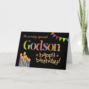 Birthday Card for Godson, Bunting and Candles