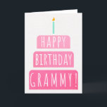 Birthday Card for Grammy<br><div class="desc">Birthday Card for Grammy. If you call your grandmother Grammy instead of Grandma, this birthday card is perfect for her. Your grammy also will love this birthday card's gradient ombre pink design with a birthday cake that says "Happy birthday Grammy!" Make this card customizable! Click "Edit Design", "Inside Bottom/Right: Text...</div>
