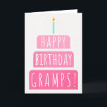 Birthday Card for Gramps<br><div class="desc">Birthday Card for Gramps. If you call your grandfather Gramps instead of Grandpa, this birthday card is perfect for him. Your gramps also will love this birthday card's gradient ombre pink design with a birthday cake that says "Happy birthday Gramps!" Make this card customizable! Click "Edit Design", "Inside Bottom/Right: Text...</div>