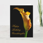 Birthday card for granddaughter<br><div class="desc">A stately golden arum lily stands lit from the side . A perfect flower to convey your birthday wishes.</div>