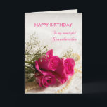 Birthday card for Grandmother with pink roses<br><div class="desc">Three beautiful pink roses to send to your Grandmother on her birthday. A gorgeous Birthday card for your grandmother that you can customize to convey your own sentiments.</div>