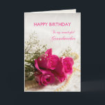 Birthday card for Grandmother with pink roses<br><div class="desc">Three beautiful pink roses to send to your Grandmother on her birthday. A gorgeous Birthday card for your grandmother that you can customize to convey your own sentiments.</div>