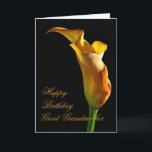 Birthday card for Great Grandmother<br><div class="desc">A stately golden arum lily stands lit from the side . A perfect flower to convey your birthday wishes.</div>
