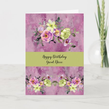 Birthday Card For Great Niece In Lavender