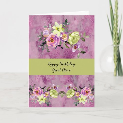 Birthday Card for Great Niece in Lavender