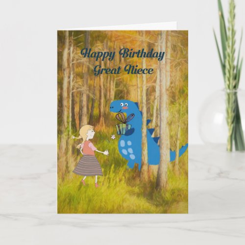 Birthday Card for Great Niece with Dinosaur