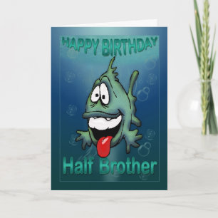 Birthday card for half brother, funky fish