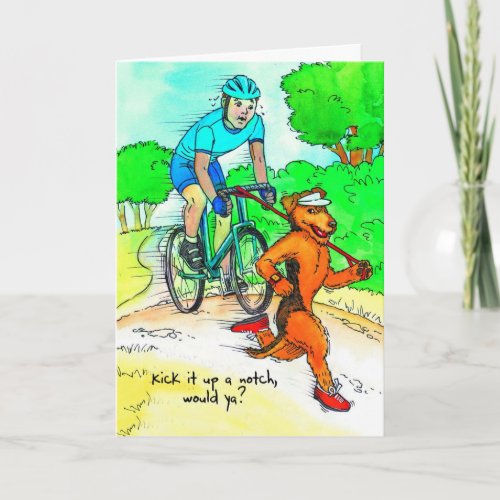 Birthday Card for Marathoner _ Airedale Terrier