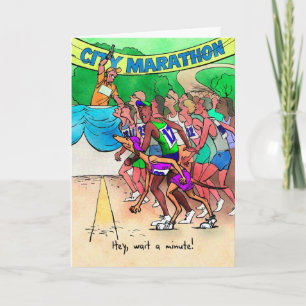 Birthday Card for Marathoner - Greyhound Runner