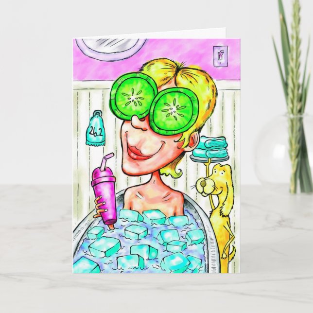 Birthday Card for Marathoner - Ice Bath (Front)
