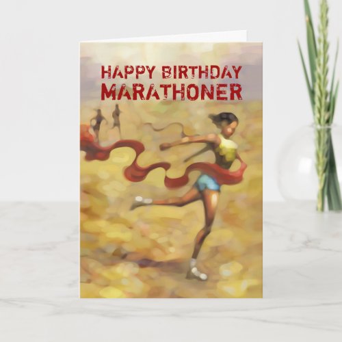 Birthday Card for Marathoner _ Red Ribbon