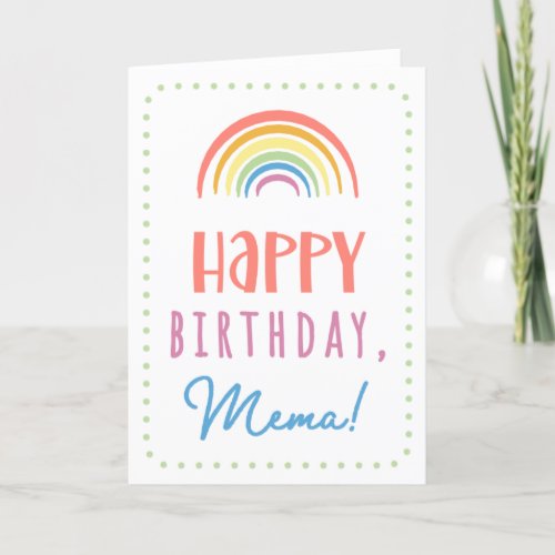 Birthday Card for Mema