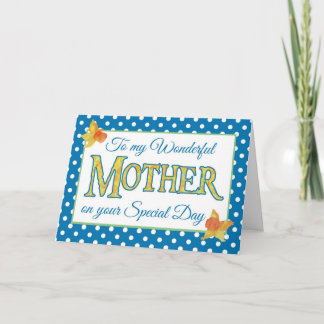 Birthday Card for Mother, Daffodils and Polka Dots