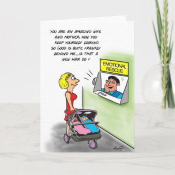 Birthday Card For New Mom's With Twins by bad_Onions at Zazzle