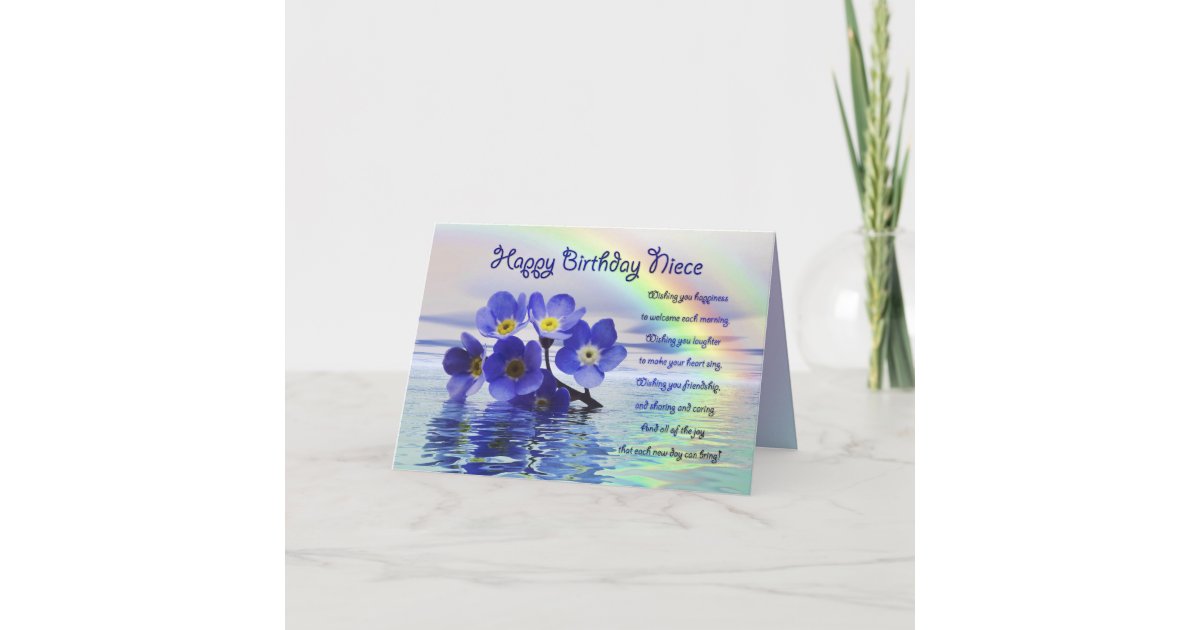 birthday card for niece with forget me nots zazzlecom