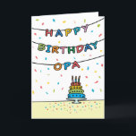 Birthday Card for Opa<br><div class="desc">You call your grandfather Opa, not Grandpa. (Opa means grandfather in German.) Imagine how excited Opa will be to receive a birthday card addressed especially to him! Your opa also will love this card's colorful fireworks-inspired design (yellow, pink, blue, and purple on a black background) which says "Happy birthday, Opa!"...</div>
