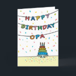 Birthday Card for Opa<br><div class="desc">You call your grandfather Opa, not Grandpa. (Opa means grandfather in German.) Imagine how excited Opa will be to receive a birthday card addressed especially to him! Your opa also will love this card's colorful fireworks-inspired design (yellow, pink, blue, and purple on a black background) which says "Happy birthday, Opa!"...</div>