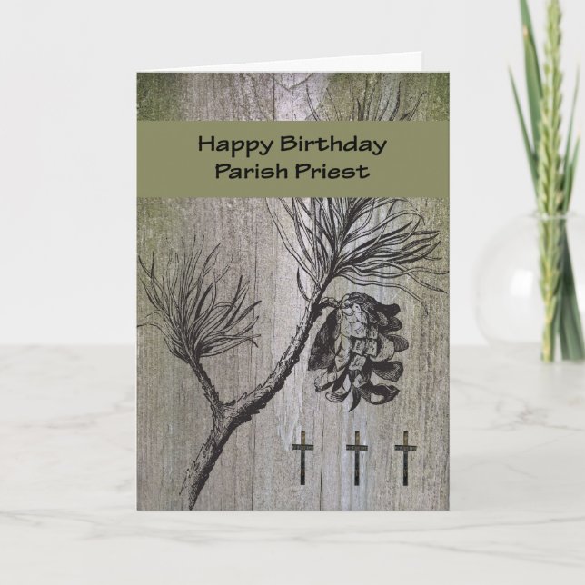 Birthday Card for Parish Priest, Religious (Front)