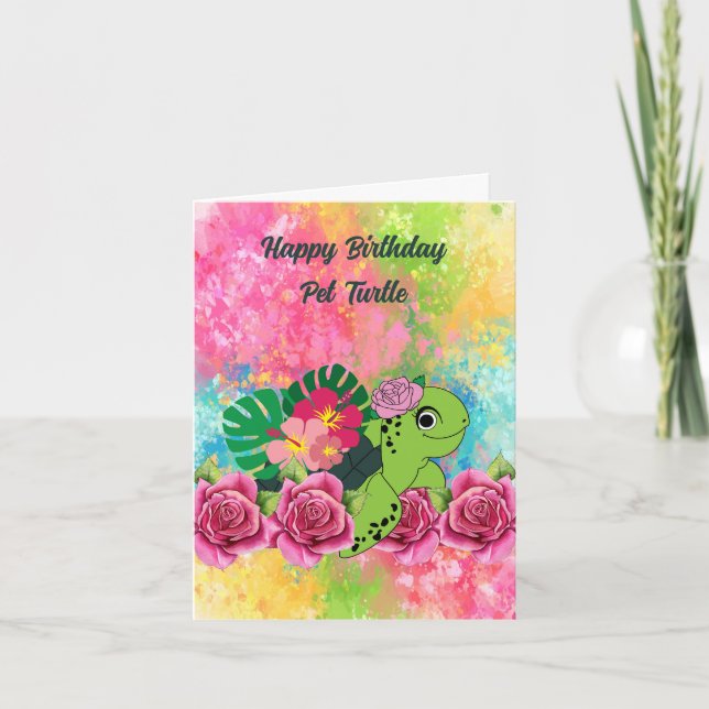 Birthday Card for Pet Turtle (Front)