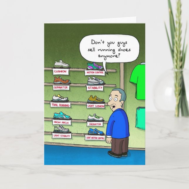Birthday Card for Runner - Running Store (Front)