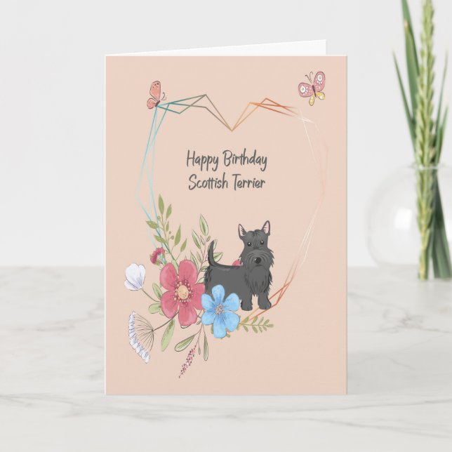 Birthday Card for Scottish Terrier Dog (Front)