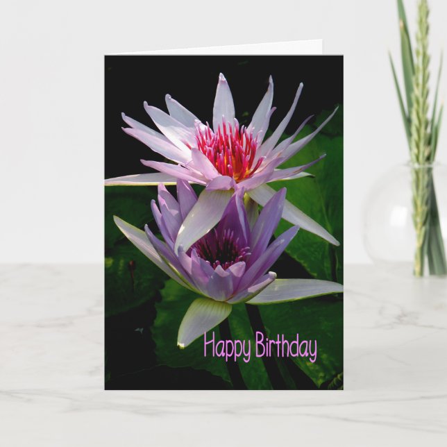 Birthday Card for Sister, Water Lilies (Front)