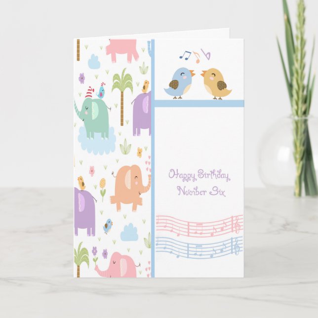 Birthday Card for Six Year Old Child (Front)