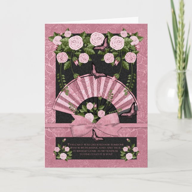 Birthday Card For Someone Special With Fan Roses (Front)