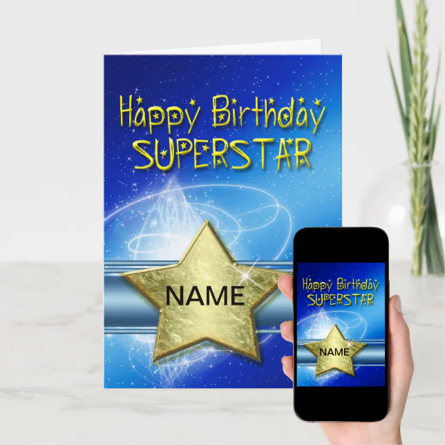 Birthday card for Superstar | Zazzle