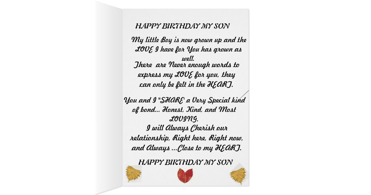 Birthday card for that special Son | Zazzle.com