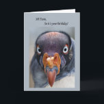 Birthday card for Twin<br><div class="desc">A humorous card for a twin. A vulture stares hungrily.</div>