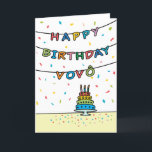 Birthday Card for Vovô<br><div class="desc">You call your grandfather Vovô, not Grandpa. (Vovô means grandfather in Portuguese.) Imagine how excited Vovô will be to receive a birthday card addressed especially to him! Your vovô also will love this card's colorful fireworks-inspired design (yellow, pink, blue, and purple on a black background) which says "Happy birthday, Vovô!"...</div>