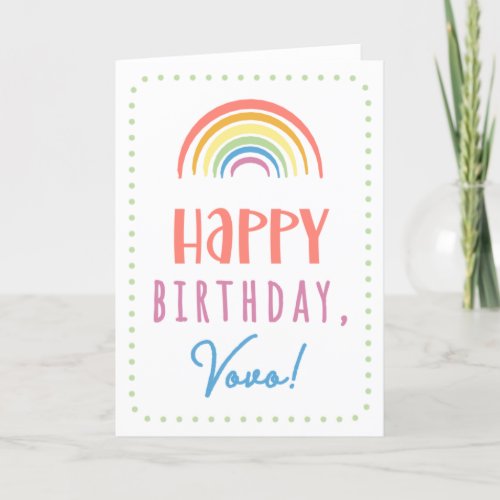 Birthday Card for Vovo