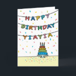 Birthday Card for Yiayia<br><div class="desc">You call your grandmother Yiayia,  not Grandma. (Yiayia means grandmother in Greek.) Imagine how excited Yiayia will be to receive a birthday card addressed especially to her! Your yiayia also will love this card's fun,  colorful design with confetti and streamers which says "Happy birthday Yiayia".</div>