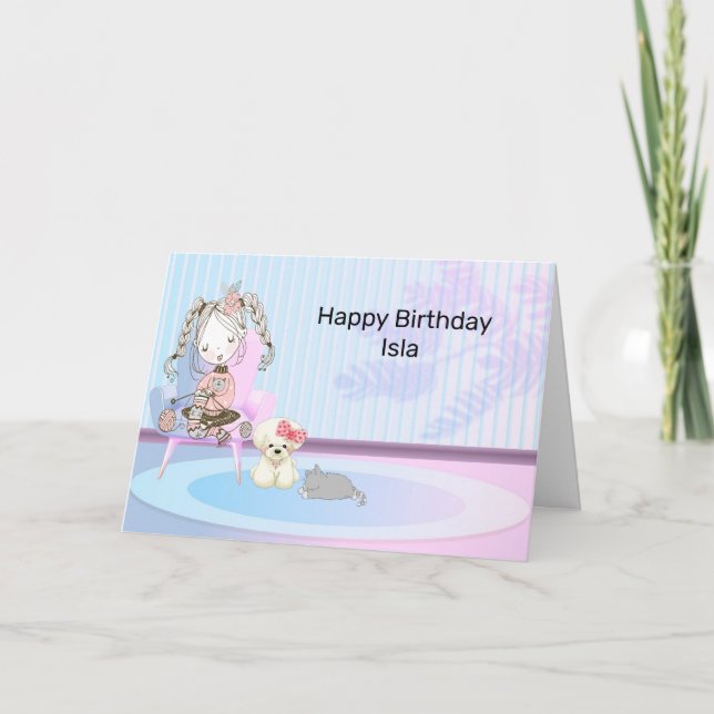 Birthday Card for Young Lady in Pink Room (Front)