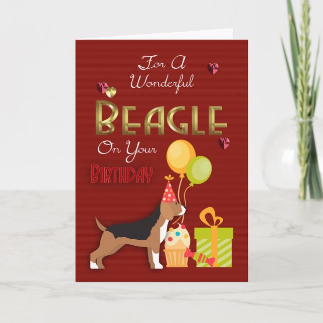 Birthday Card For Your Beagle Dog, Beagles Birthda (Front)