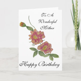 Birthday Card for your mum watercolour Pencil 