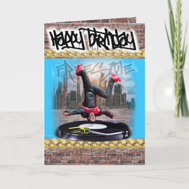 Birthday card freestyle breakdancer (Front)