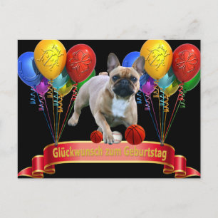 Birthday card French Bulldog postcard