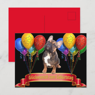 Birthday card French Bulldog postcard