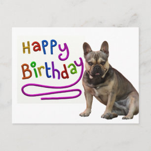 birthday card French Bulldog postcard