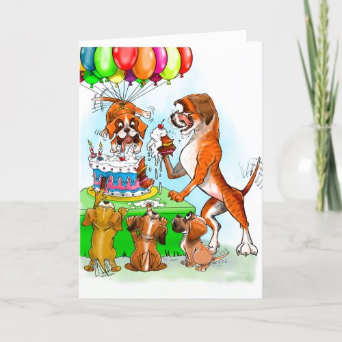 Birthday Card  Funny Boxer Card