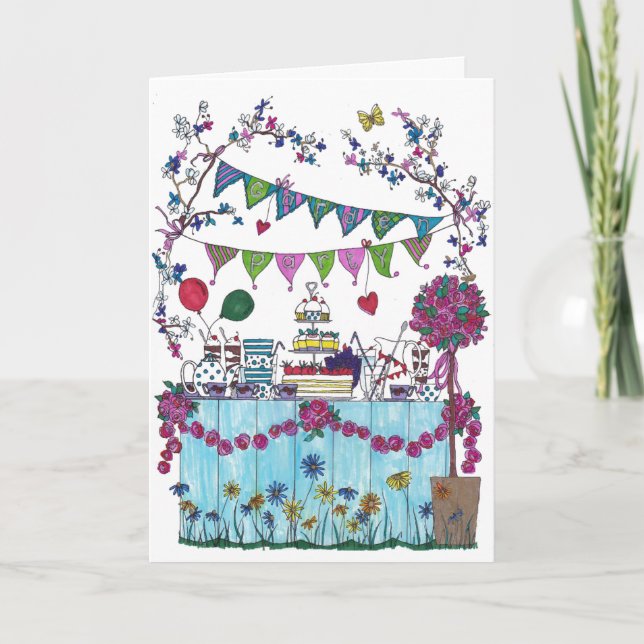 Birthday Card - Garden Party (Front)
