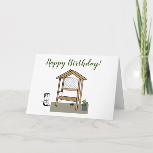 Birthday card gardening | Zazzle