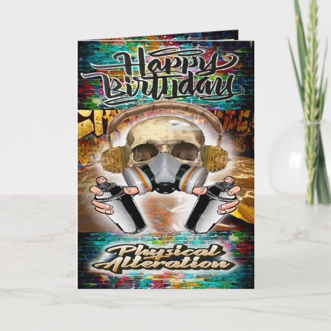 Birthday card graffiti skull (Front)